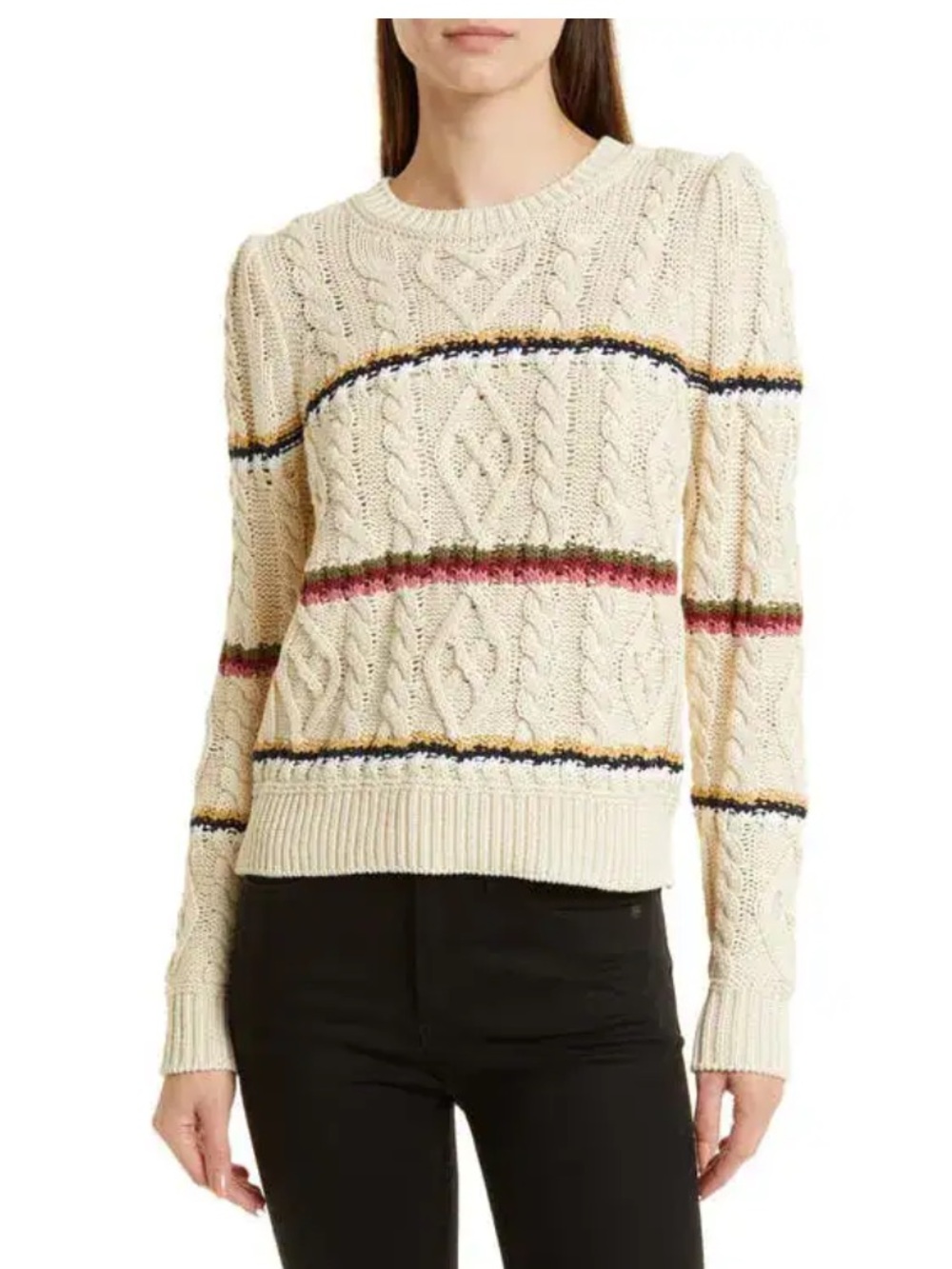 Veronica Beard Bruna Cream Pullover Sweater Small